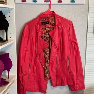 Hot pink leather jacket